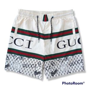 Men's Gucci Swim Trunks in Beige Size 3XL